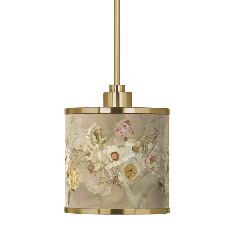 Image 3 Floral Spray Giclee Gold Mini Pendant Light more views