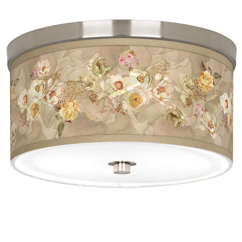 Image 1 Floral Spray Giclee Nickel 10 1/4" Wide Ceiling Light
