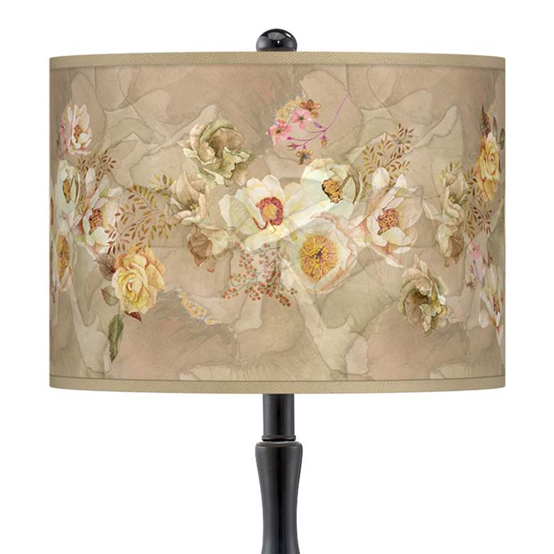 Image 2 Floral Spray Giclee Paley Black Table Lamp more views