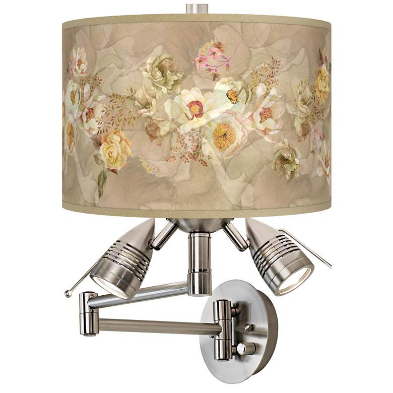 Image 1 Floral Spray Giclee Plug-In Swing Arm Wall Lamp