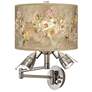 Floral Spray Giclee Plug-In Swing Arm Wall Lamp