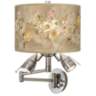 Floral Spray Giclee Plug-In Swing Arm Wall Lamp