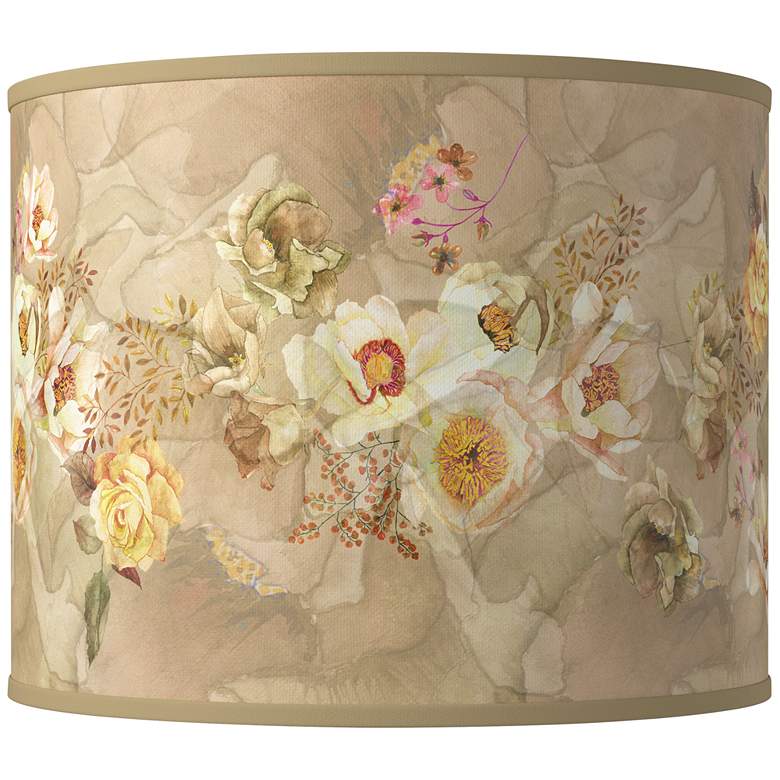 Image 1 Floral Spray Giclee Round Drum Lamp Shade 14x14x11 (Spider)