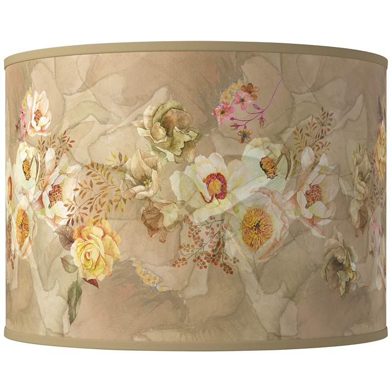 Image 1 Floral Spray Giclee Round Drum Lamp Shade 15.5x15.5x11 (Spider)