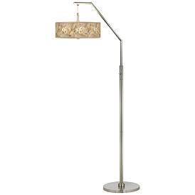 Image2 of Floral Spray Giclee Shade Arc Floor Lamp