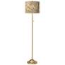 Floral Spray Giclee Warm Gold Stick Floor Lamp