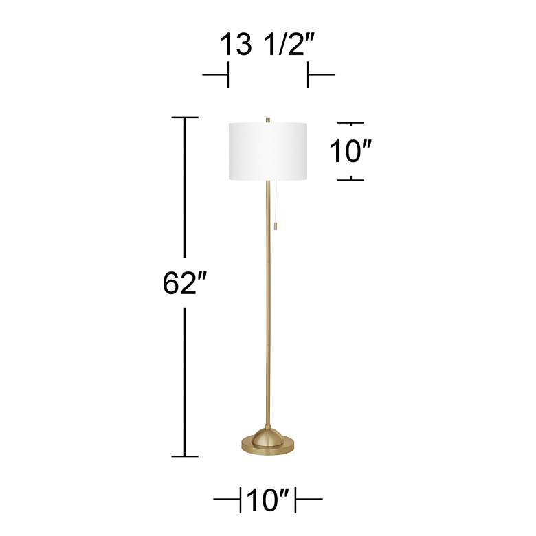 Image 5 Floral Spray Giclee Warm Gold Stick Floor Lamp more views