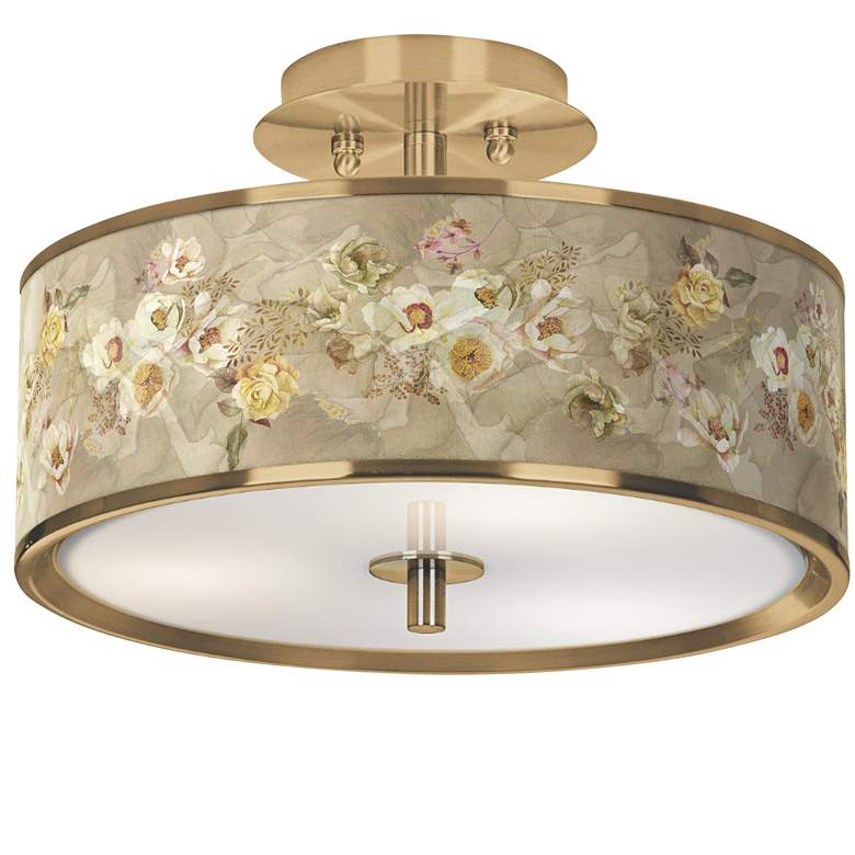 Image 1 Floral Spray Gold 14 inch Wide Ceiling Light