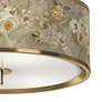 Floral Spray Gold 14" Wide Ceiling Light