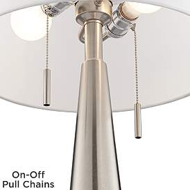 Image3 of Floral Spray Vicki Brushed Nickel USB Table Lamps Set of 2 more views