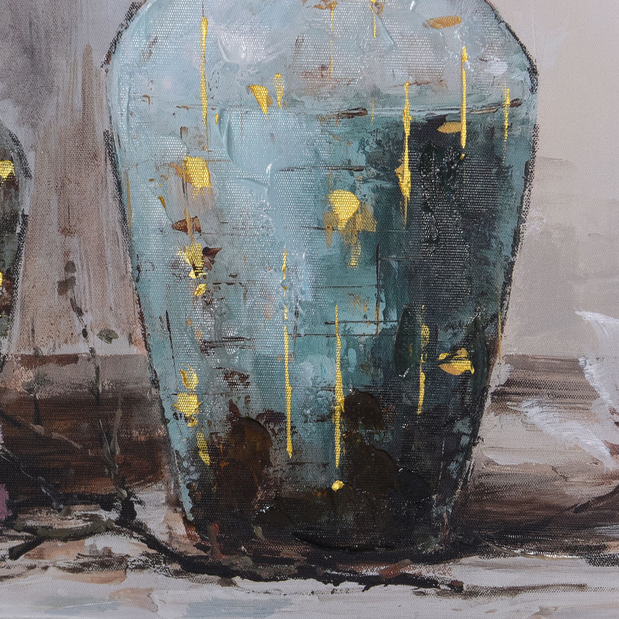 Image 5 Floral Still Life 30"W x 30"H Hand Embellished Canvas Wall Art more views