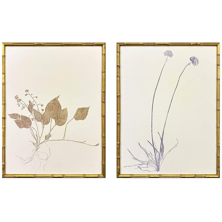 Image 1 Floral Trace II 19"W x 25"H Framed Art Set of 2
