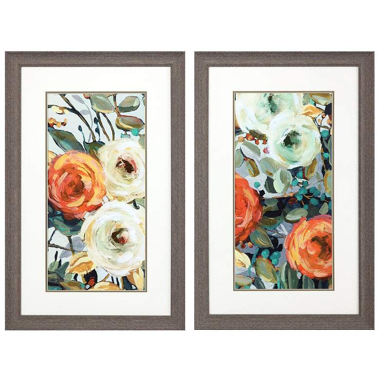 Image 1 Floral Warmth 21"W x 33"H Framed Art Set of 2