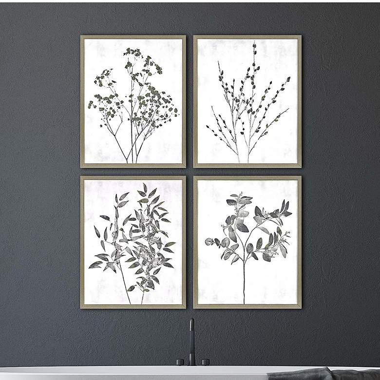 Image 1 Floral Wild 21 inch High 4-Piece Framed Giclee Wall Art Set 