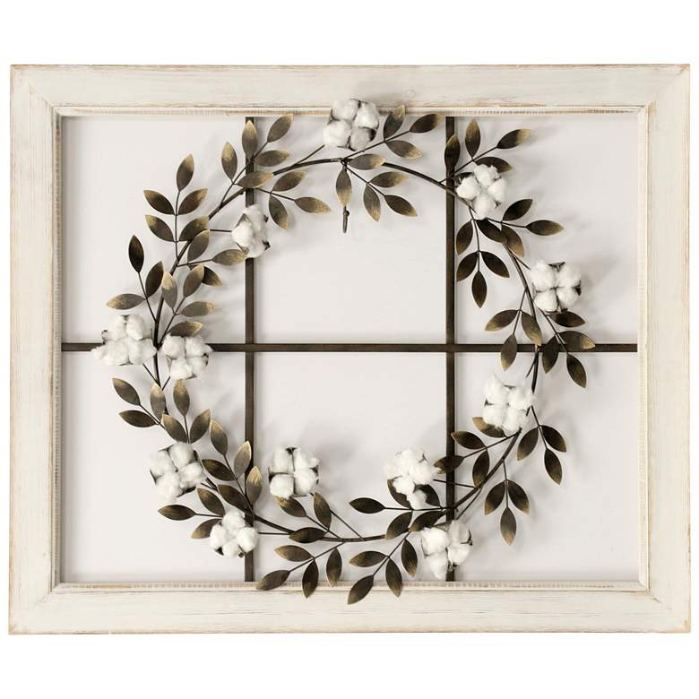 Image 1 Floral Wreath Wood Framed Wall Art