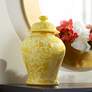 2_Floral Yellow and White 13" High Decorative Jar with Lid