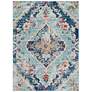 Thumbnail1 of Floransa FSA-2300 6'7"x9' Light Blue and Navy Area Rug