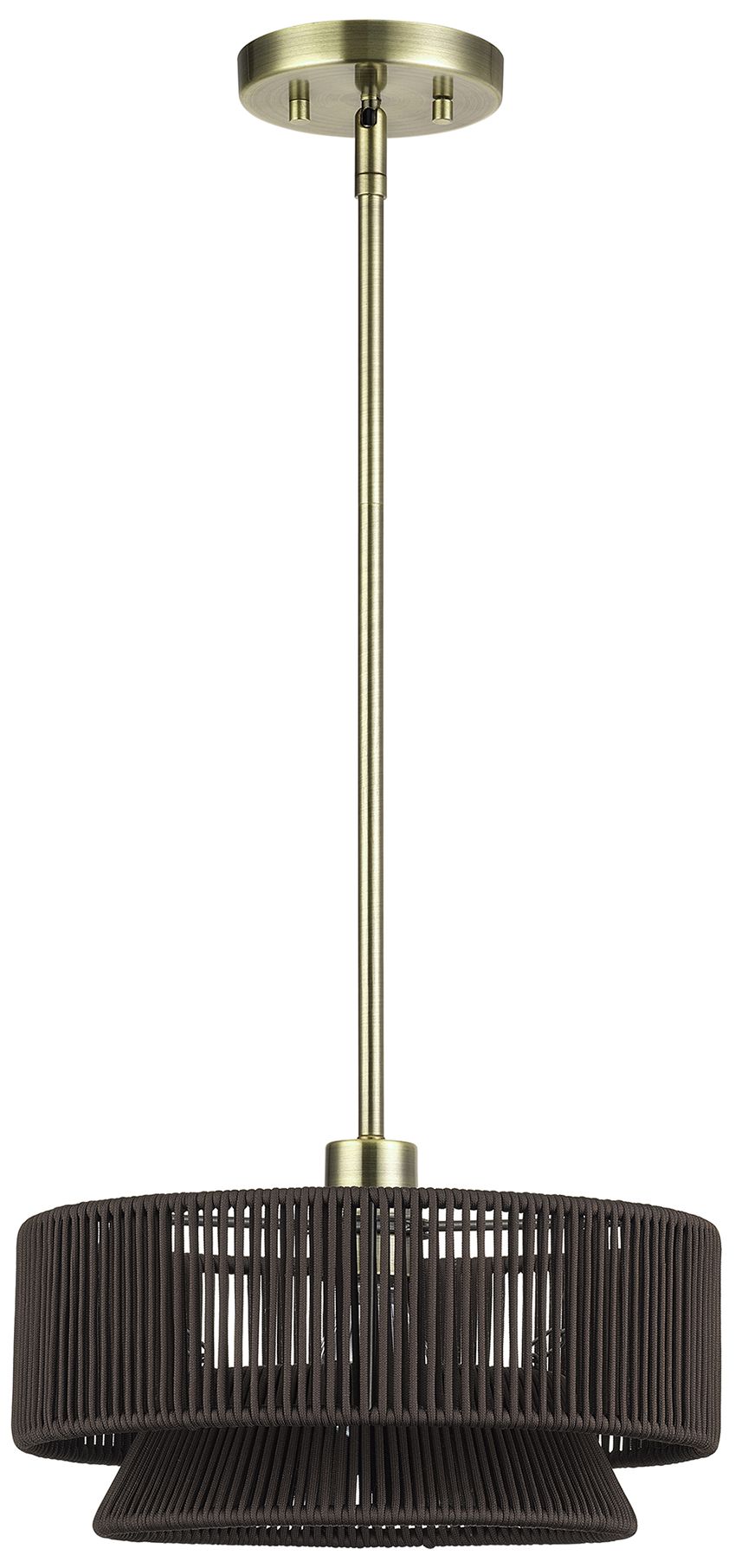 Image 3 Florell 1 Light Antique Brass Pendant more views