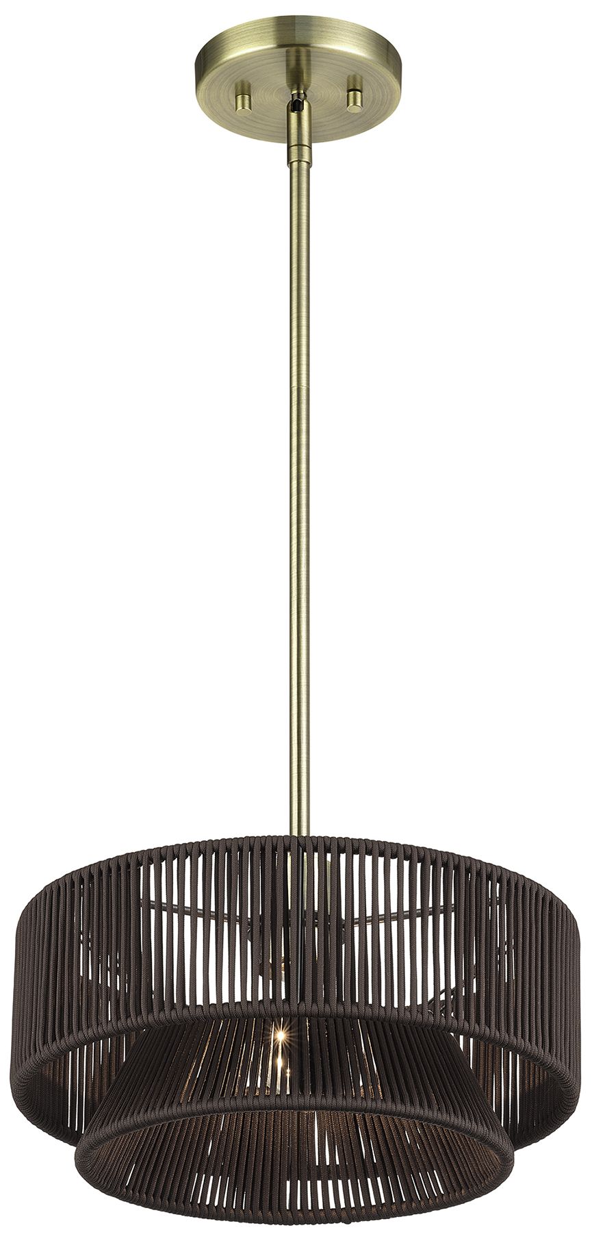 Image 5 Florell 1 Light Antique Brass Pendant more views