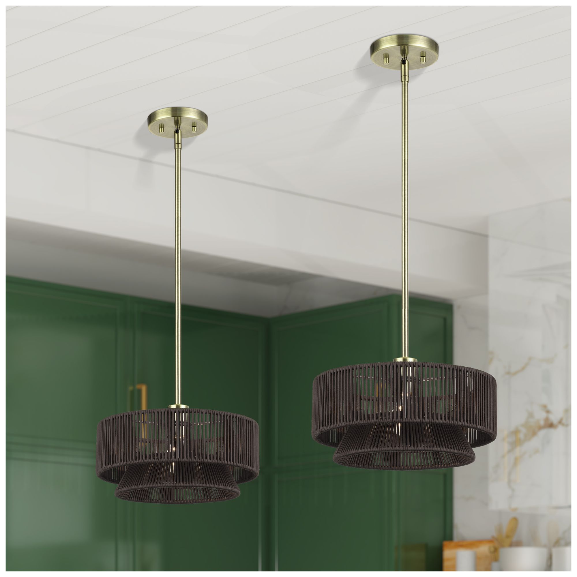 Florell 1 Light Antique Brass Pendant