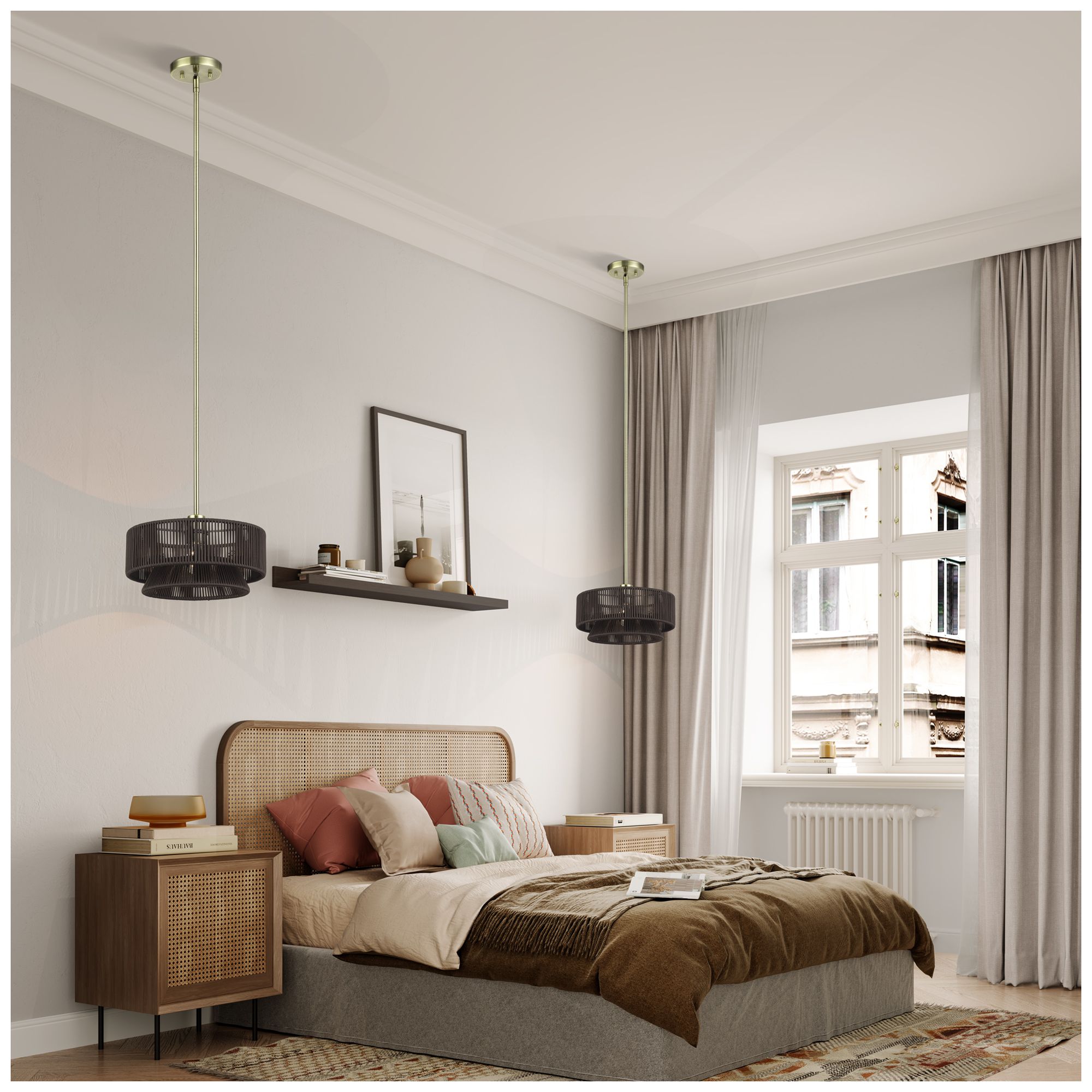 Florell 1 Light Antique Brass Pendant