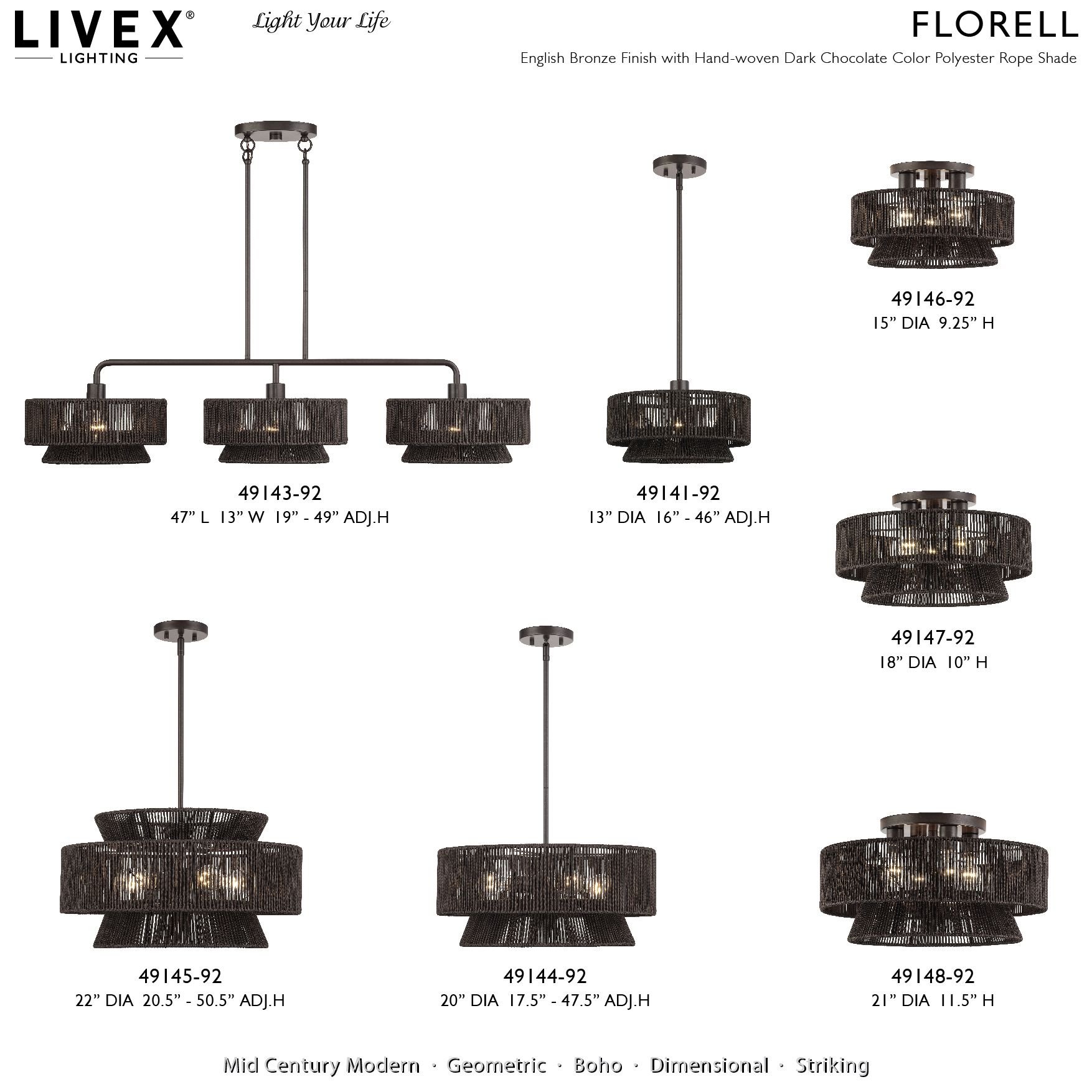 Florell 1 Light English Bronze Pendant