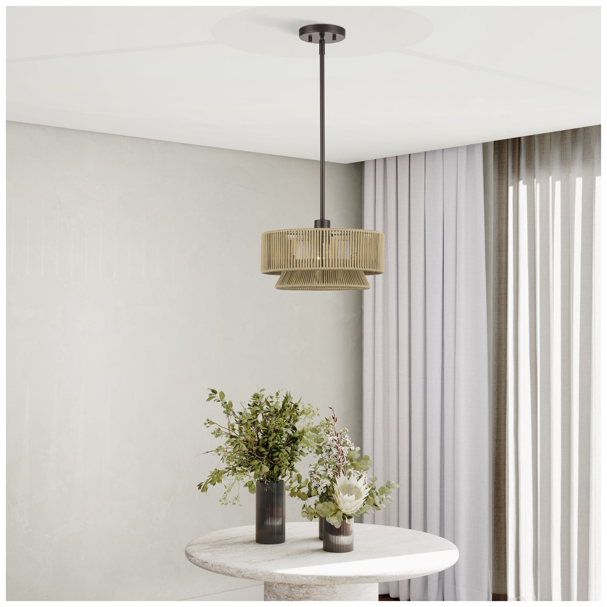 Florell 1 Light English Bronze Pendant