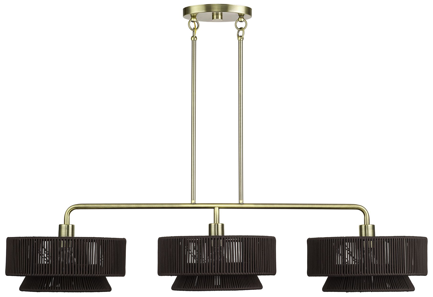 Image 3 Florell 3 Light Antique Brass Extra Large Linear Chandelier more views
