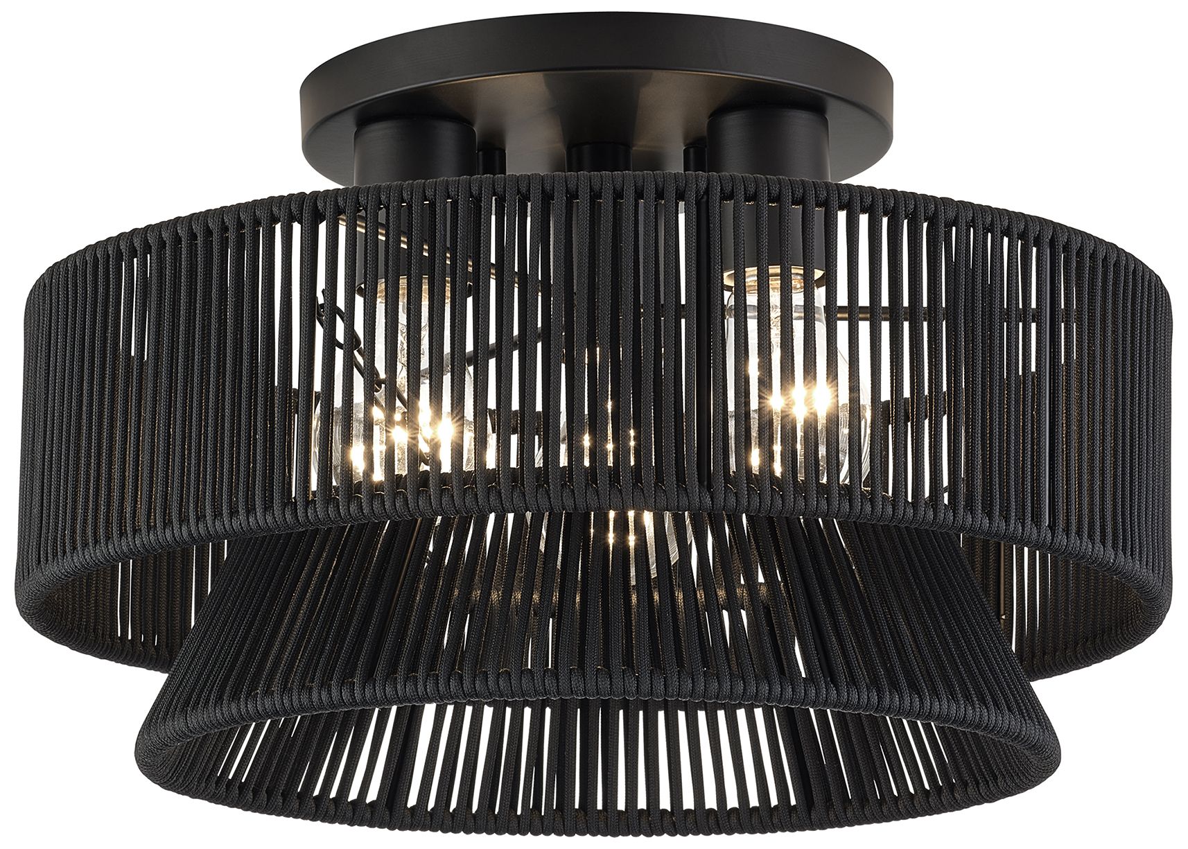 Image 4 Florell 3 Light Black Large Semi-Flush more views