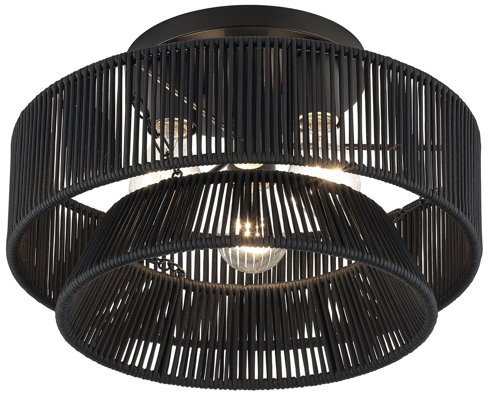 Image 6 Florell 3 Light Black Large Semi-Flush more views