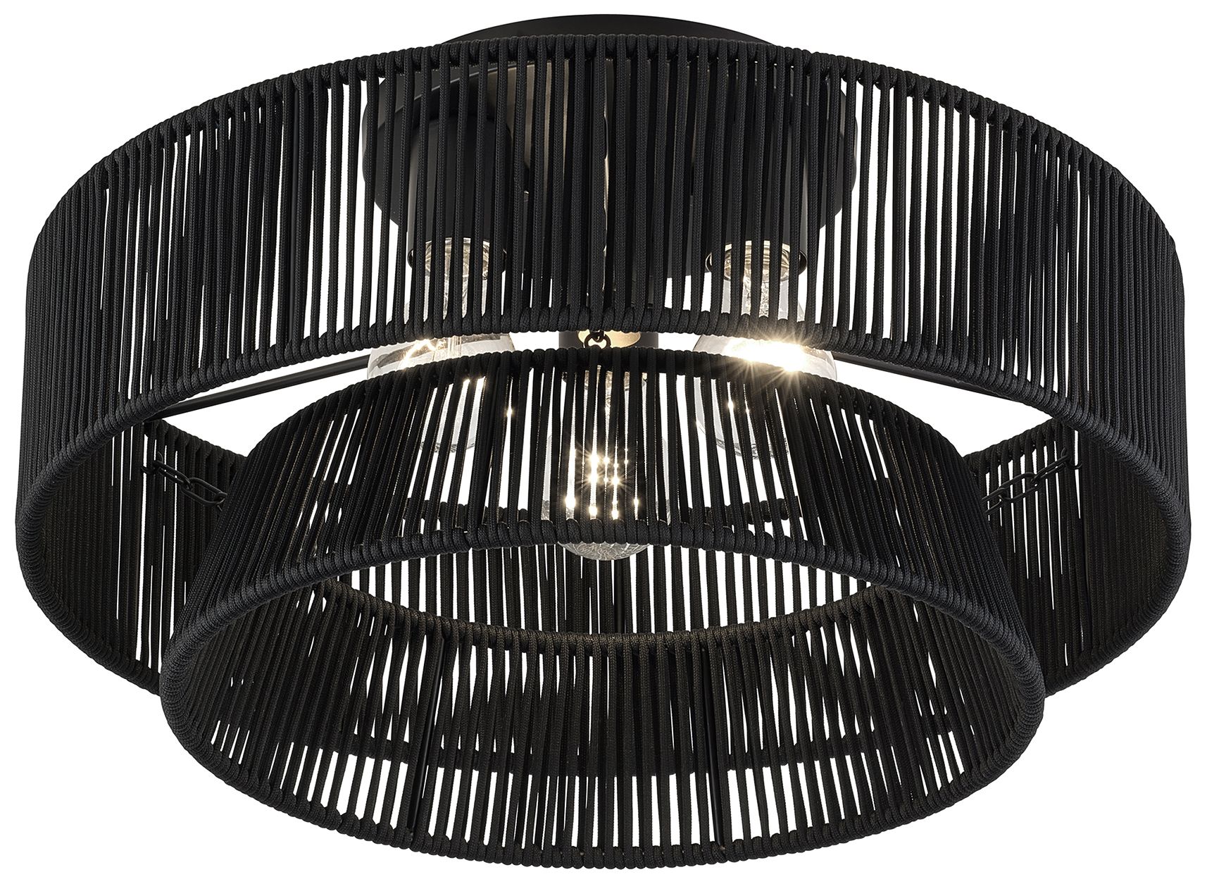 Image 6 Florell 3 Light Black Large Semi-Flush more views