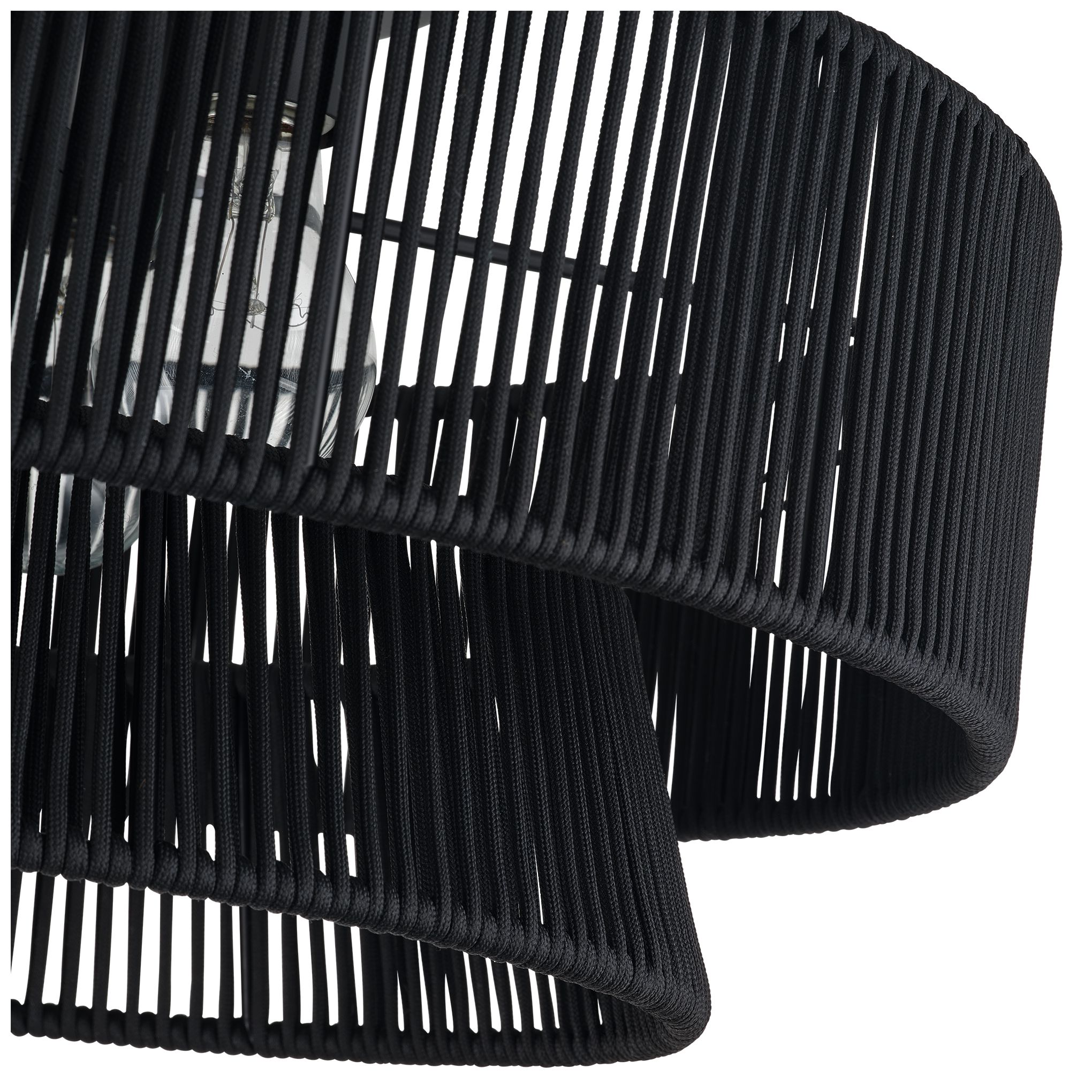 Florell 3 Light Black Large Semi-Flush