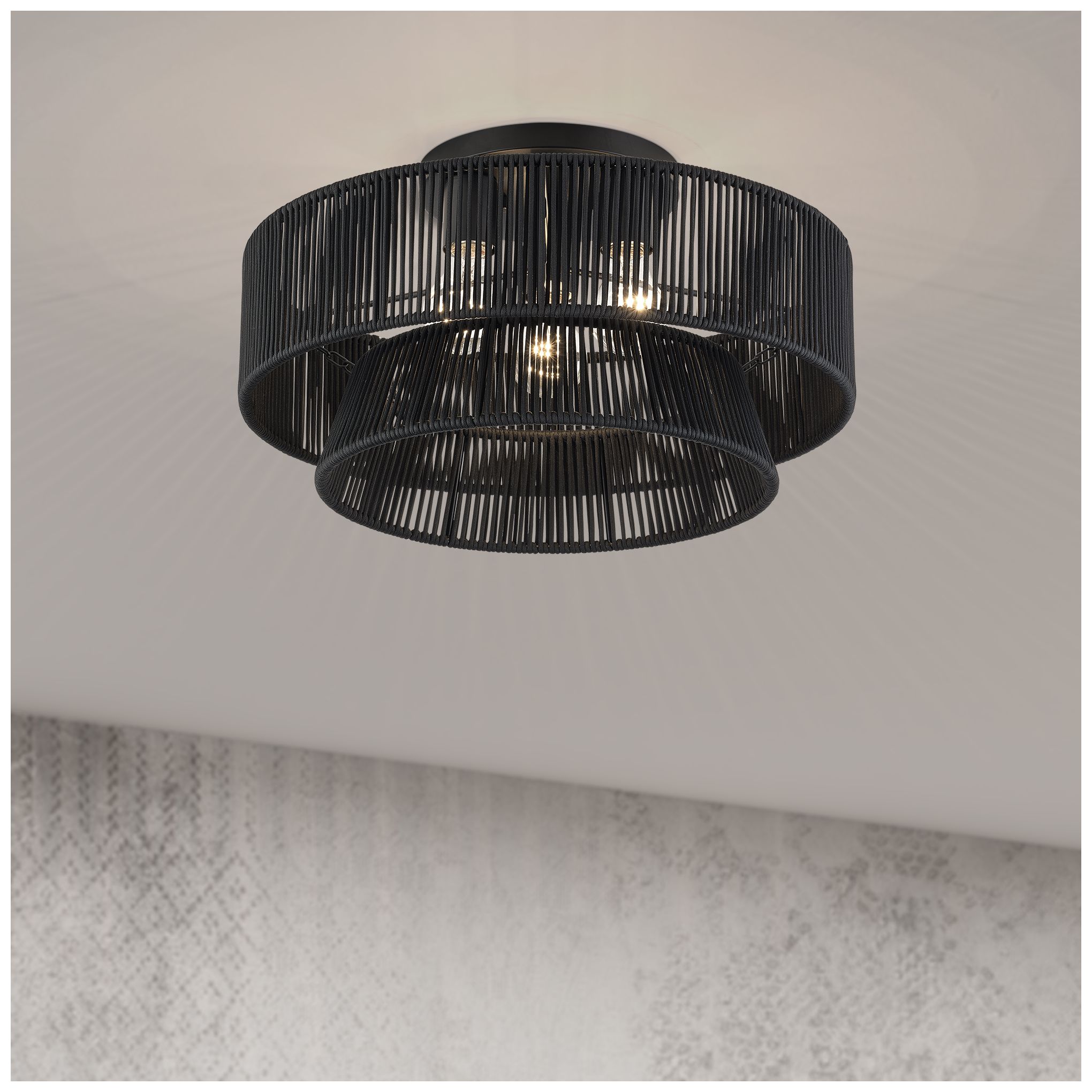 Florell 3 Light Black Large Semi-Flush