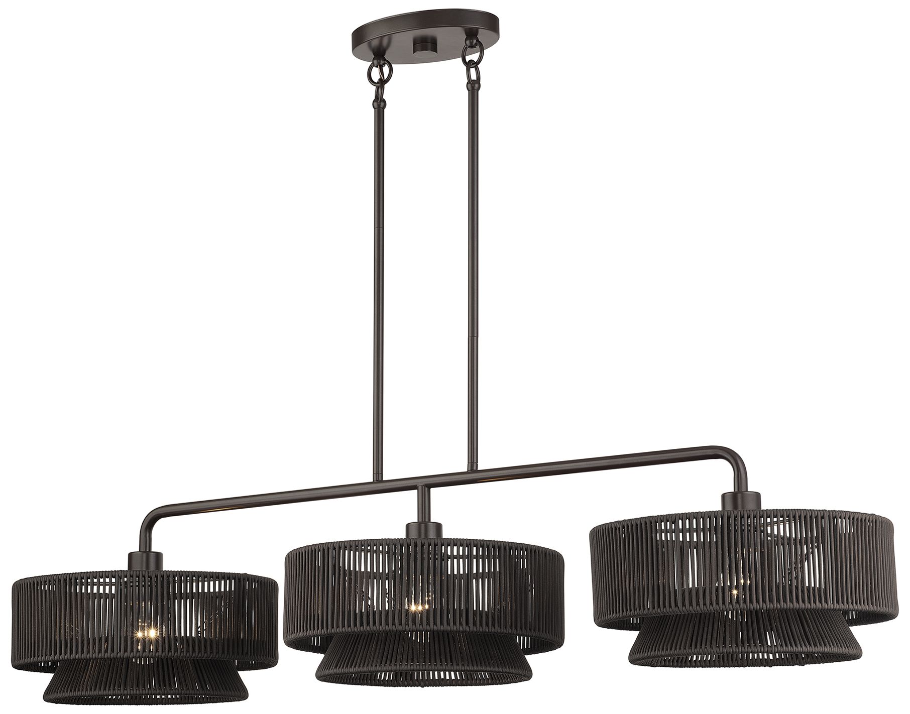 Image 4 Florell 3 Light English Bronze Extra Large Linear Chandelier more views