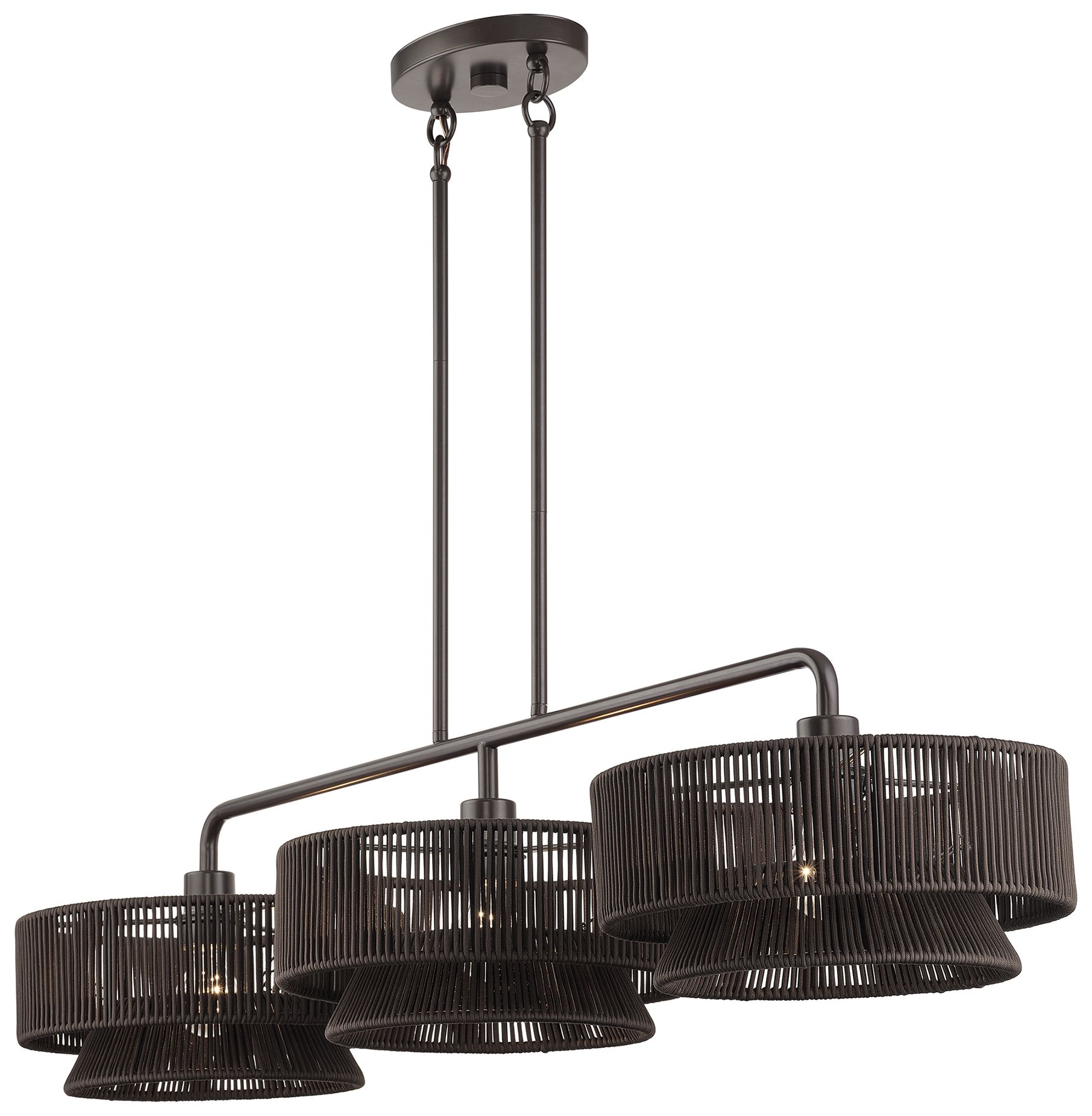 Image 6 Florell 3 Light English Bronze Extra Large Linear Chandelier more views