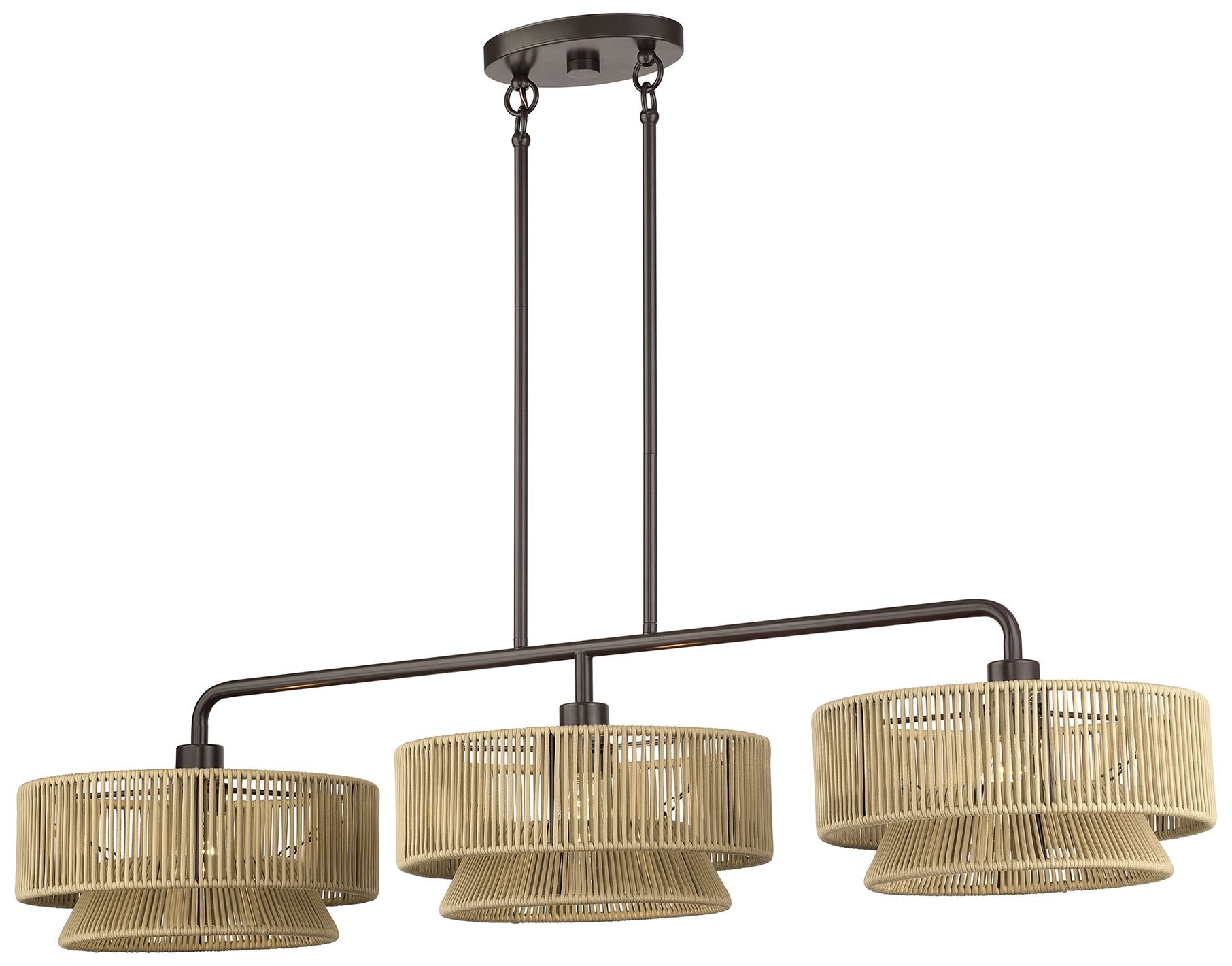 Image 5 Florell 3 Light English Bronze Extra Large Linear Chandelier more views