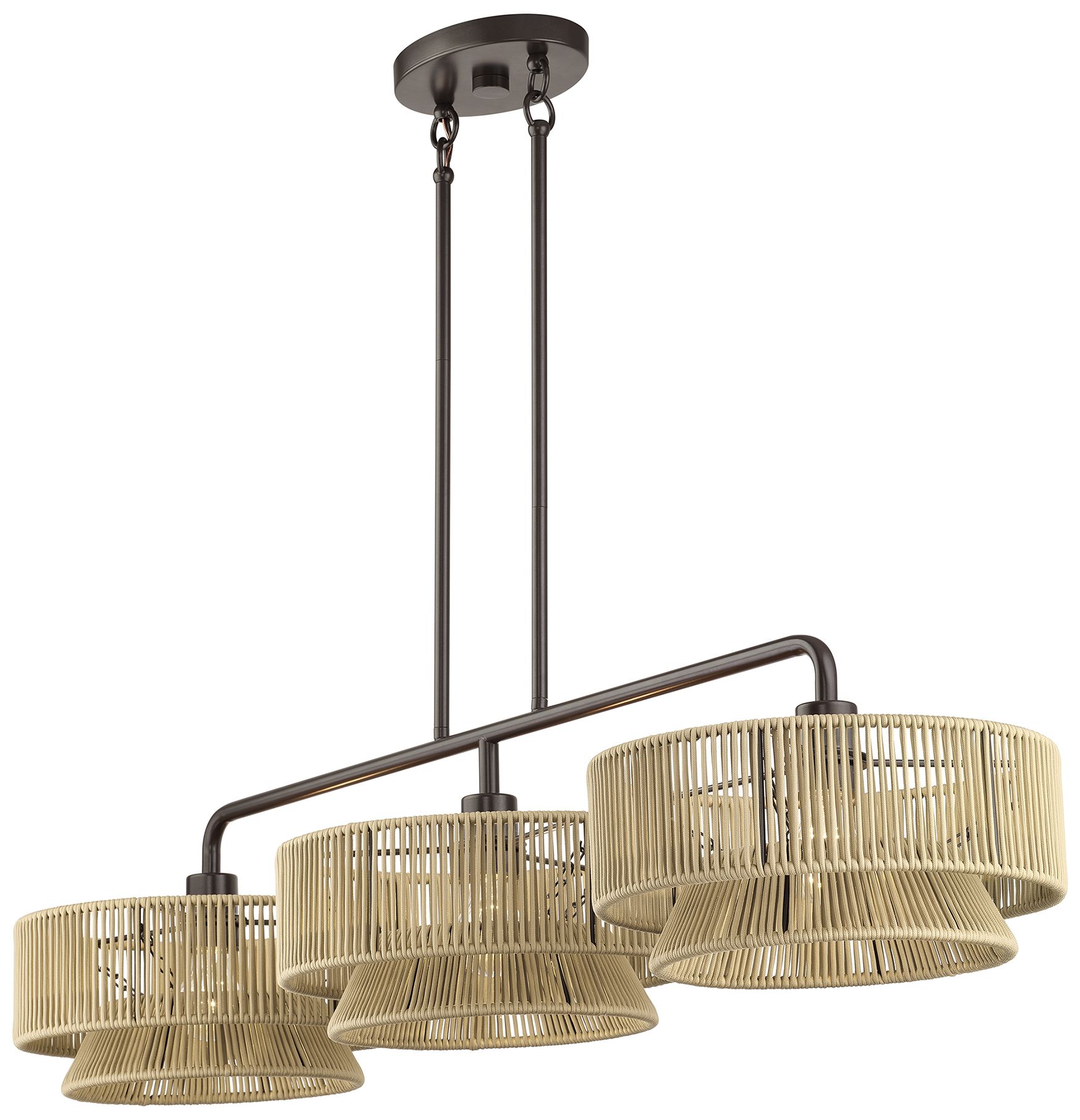 Image 6 Florell 3 Light English Bronze Extra Large Linear Chandelier more views