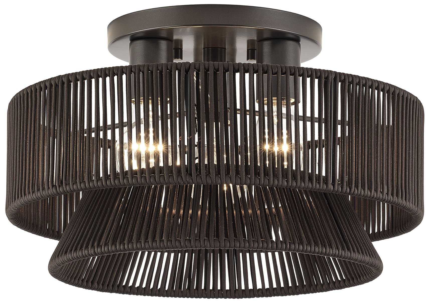 Image 4 Florell 3 Light English Bronze Large Semi-Flush more views