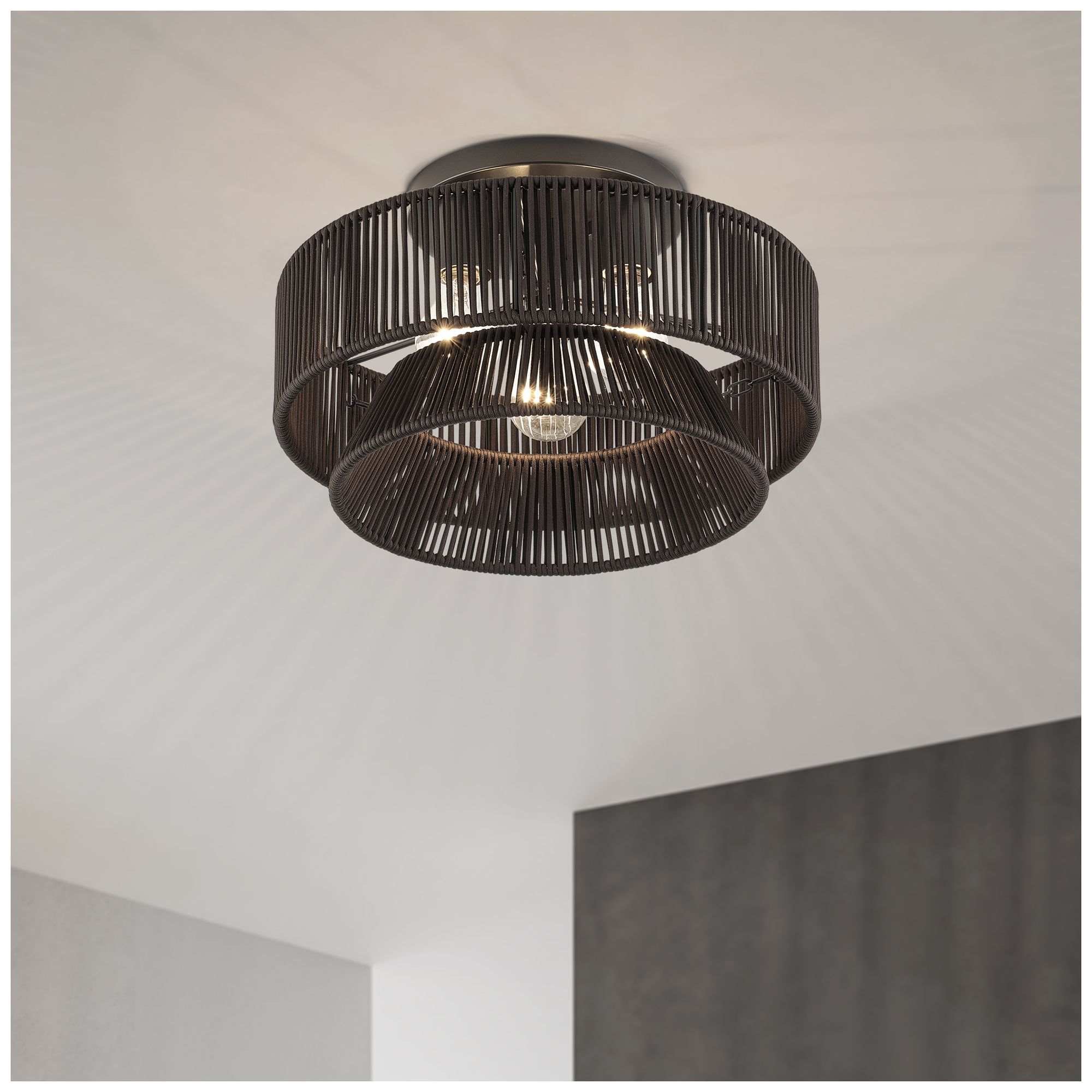 Florell 3 Light English Bronze Large Semi-Flush