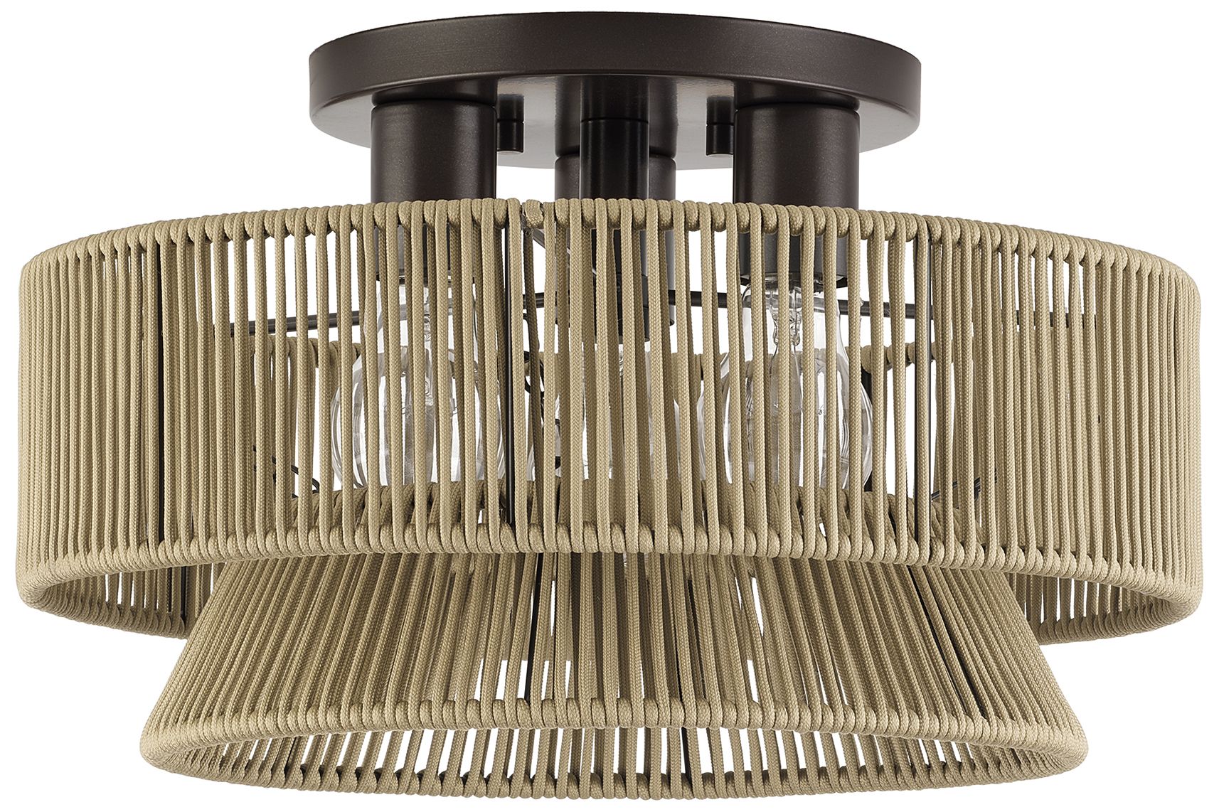 Image 3 Florell 3 Light English Bronze Large Semi-Flush more views