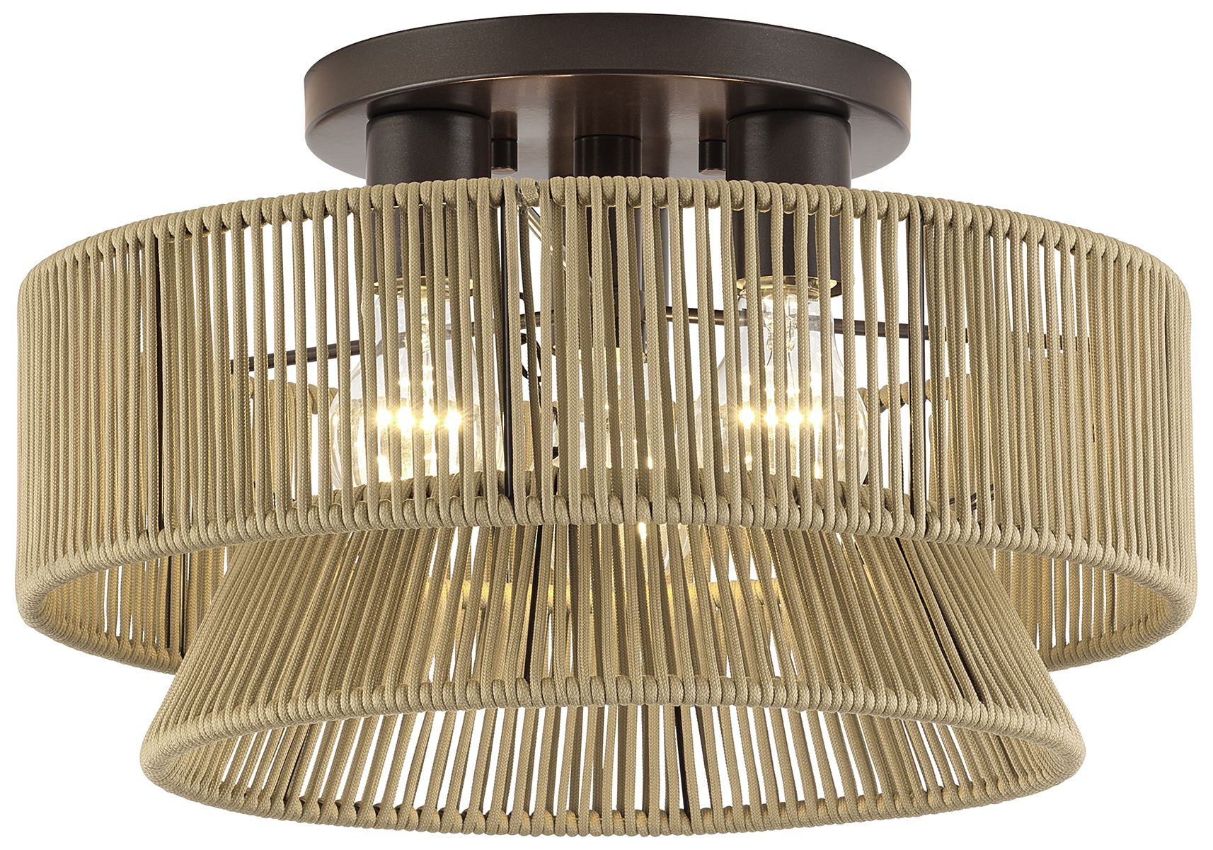 Image 4 Florell 3 Light English Bronze Large Semi-Flush more views