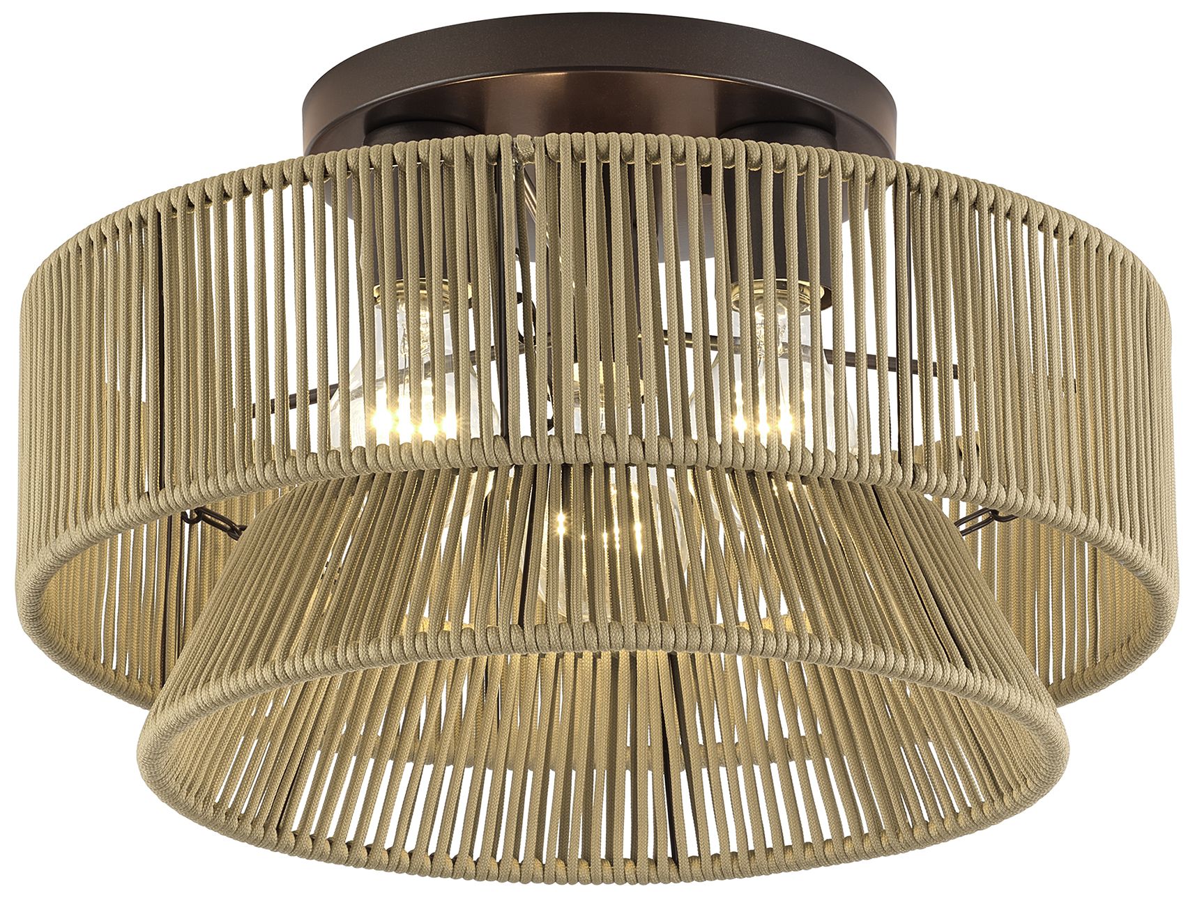 Image 5 Florell 3 Light English Bronze Large Semi-Flush more views