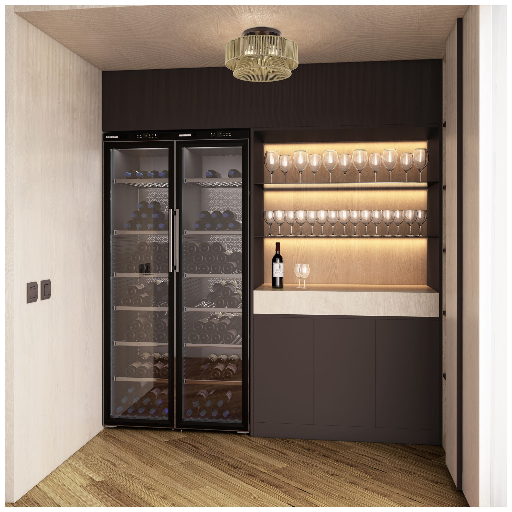 Florell 3 Light English Bronze Large Semi-Flush