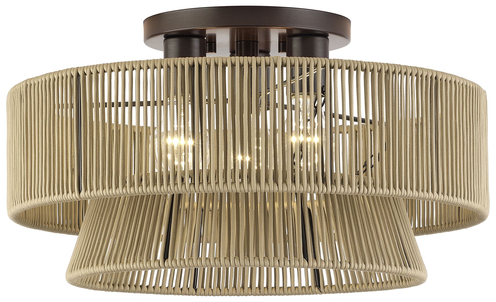 Florell 3 Light English Bronze Large Semi-Flush