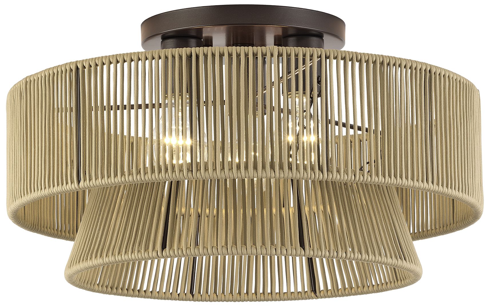 Image 4 Florell 3 Light English Bronze Large Semi-Flush more views