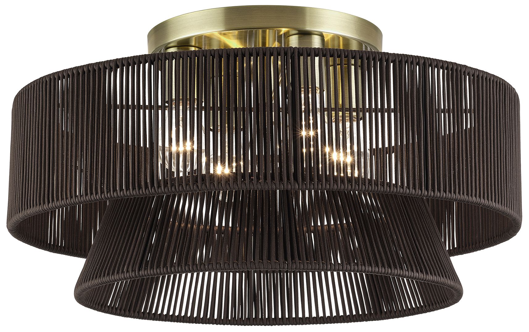 Image 3 Florell 4 Light Antique Brass Extra Large Semi-Flush more views