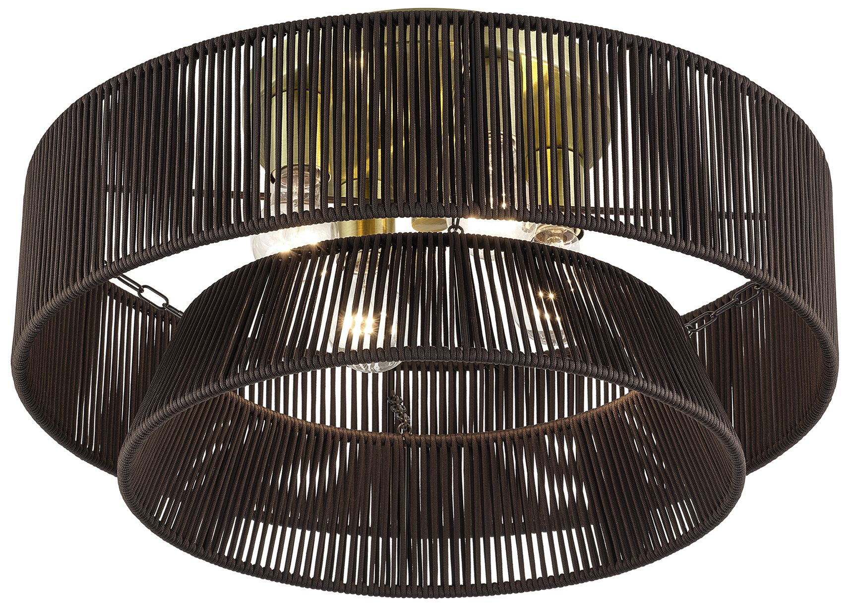 Image 7 Florell 4 Light Antique Brass Extra Large Semi-Flush more views