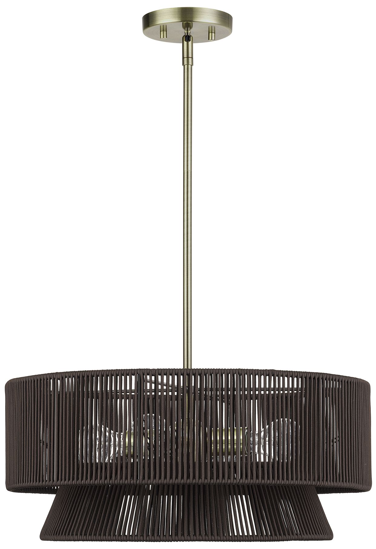 Image 3 Florell 4 Light Antique Brass Pendant Chandelier more views