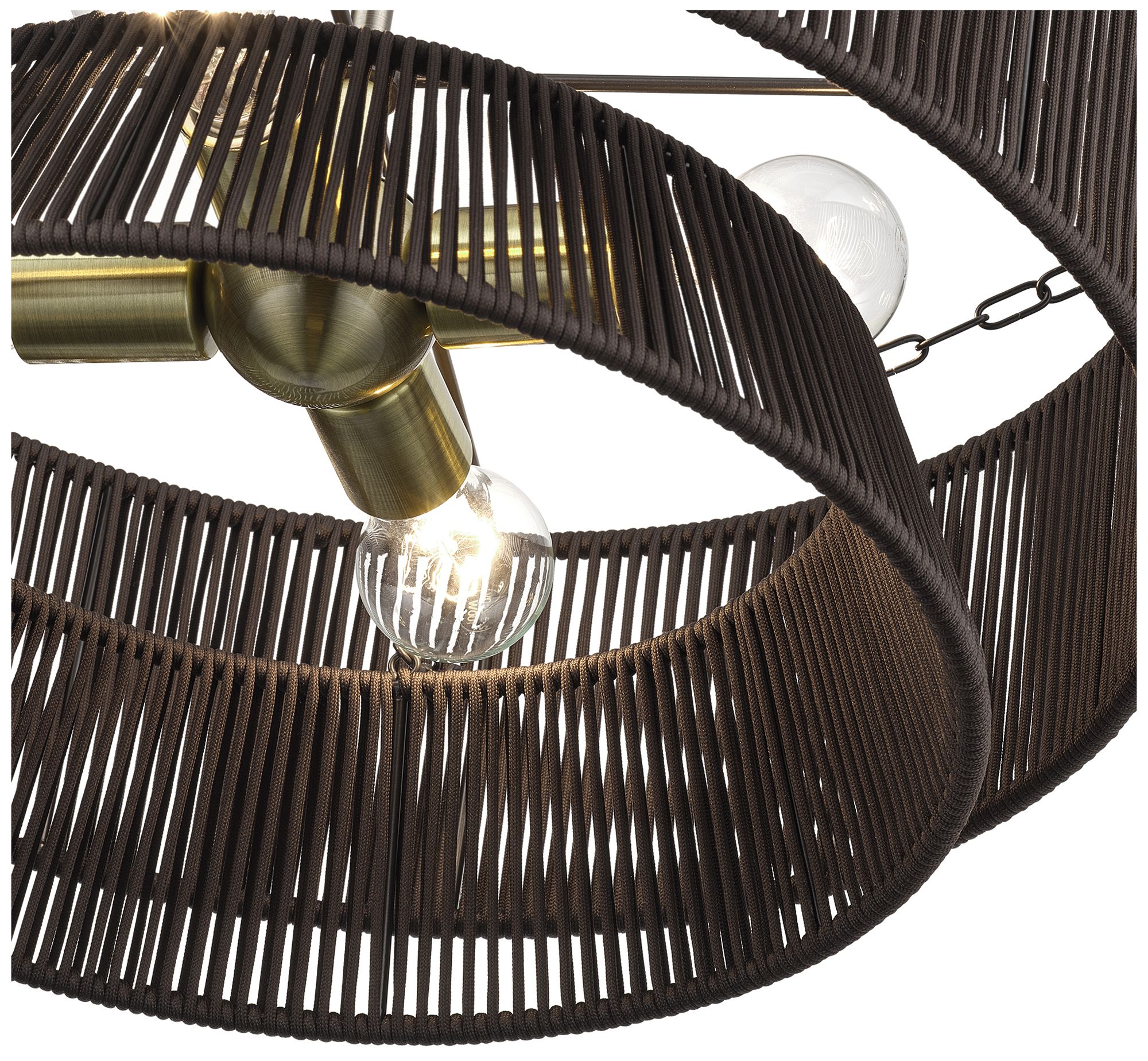 Image 7 Florell 4 Light Antique Brass Pendant Chandelier more views