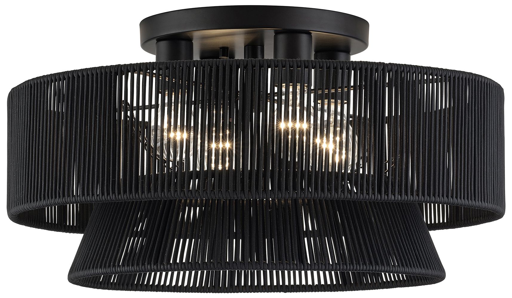 Florell 4 Light Black Extra Large Semi-Flush